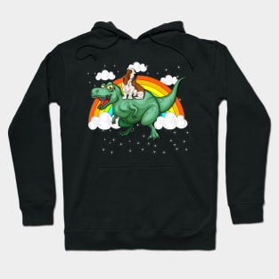 T Rex Dinosaur Riding Basset Hound Dog Hoodie